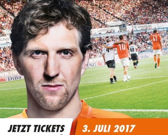 „Champions for Charity“: Dirk Nowitzki kickt wieder in Mainz